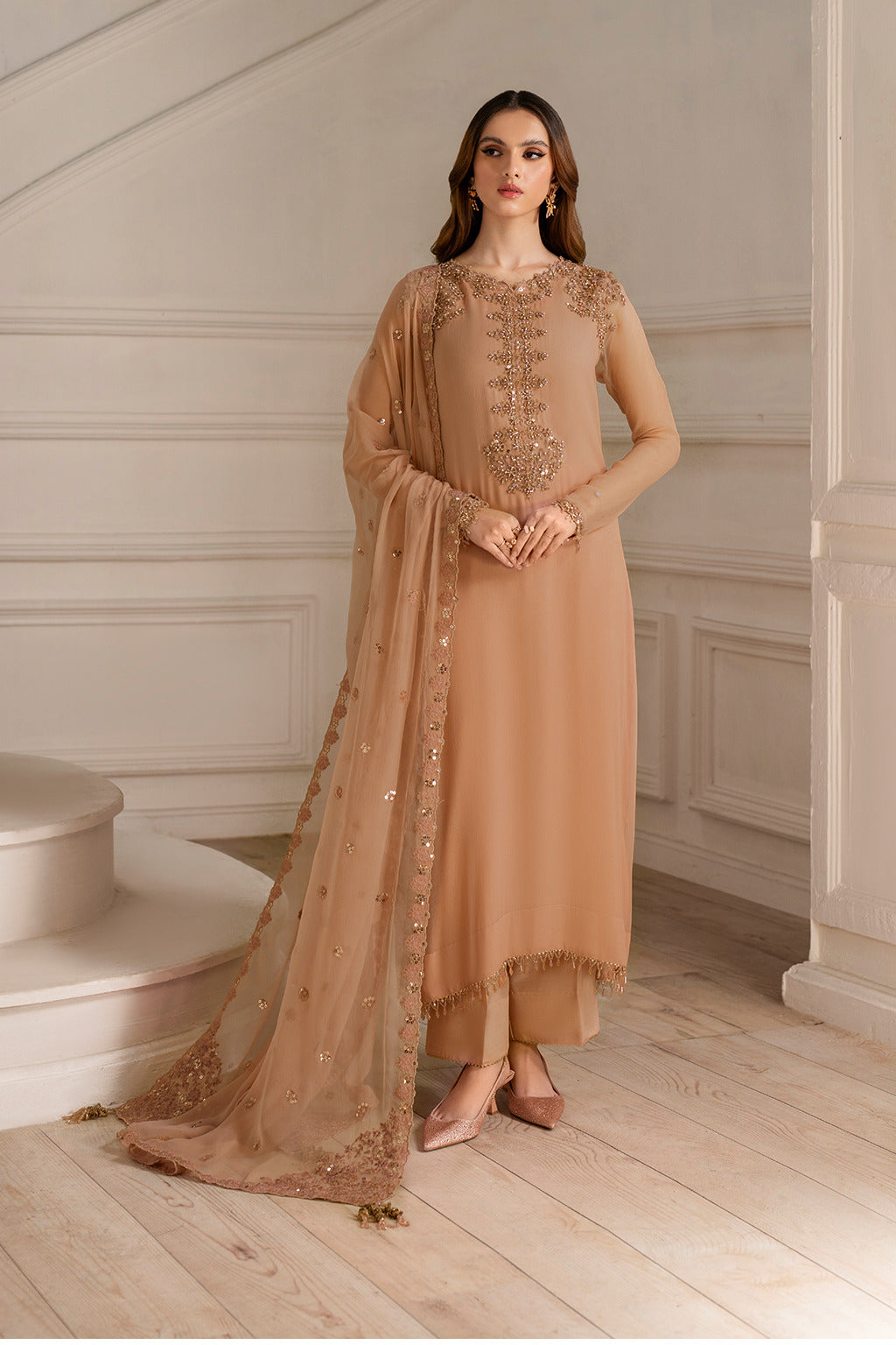 Premium Crinkle Chiffon 3-Pc – Iznik Embroidered Collection