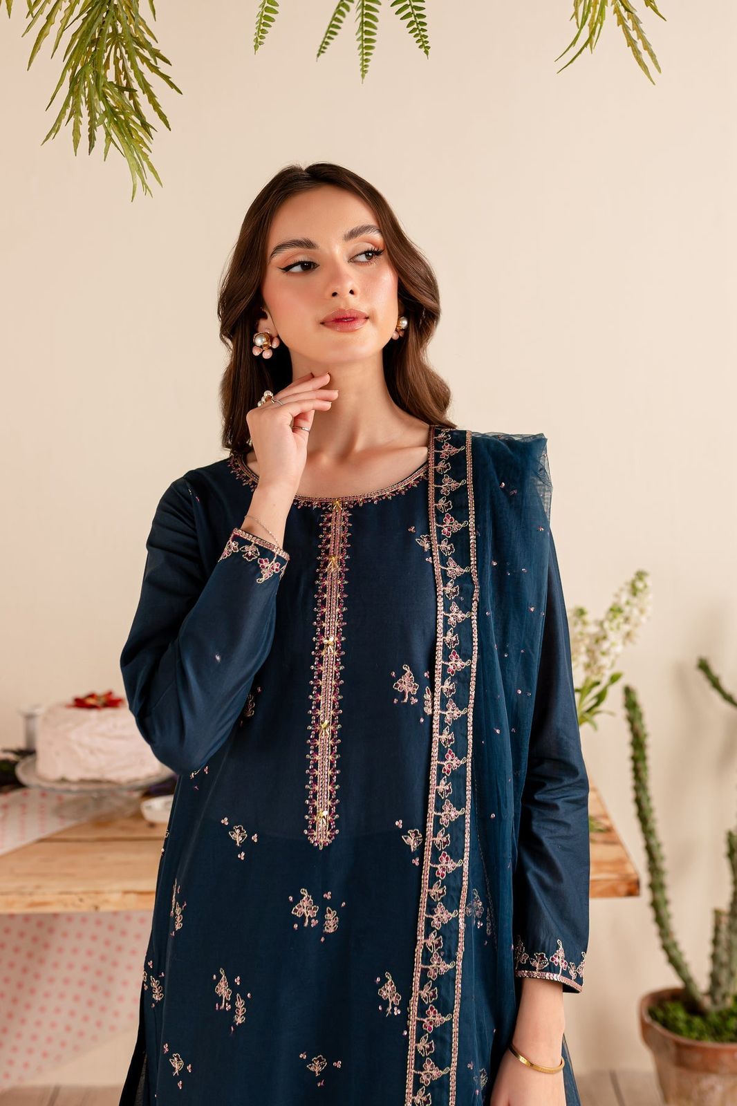 Aisling Luxury Dhanak – Fully Embroidered Front, Neck & Sleeves