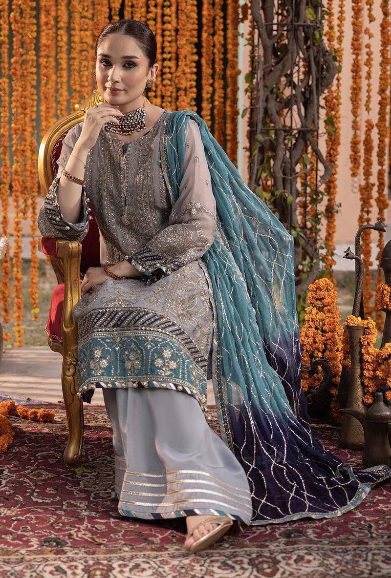 Premium Chiffon Suit – Adan Libas Rang-e-Mehfil with Shamooz Silk Trouser
