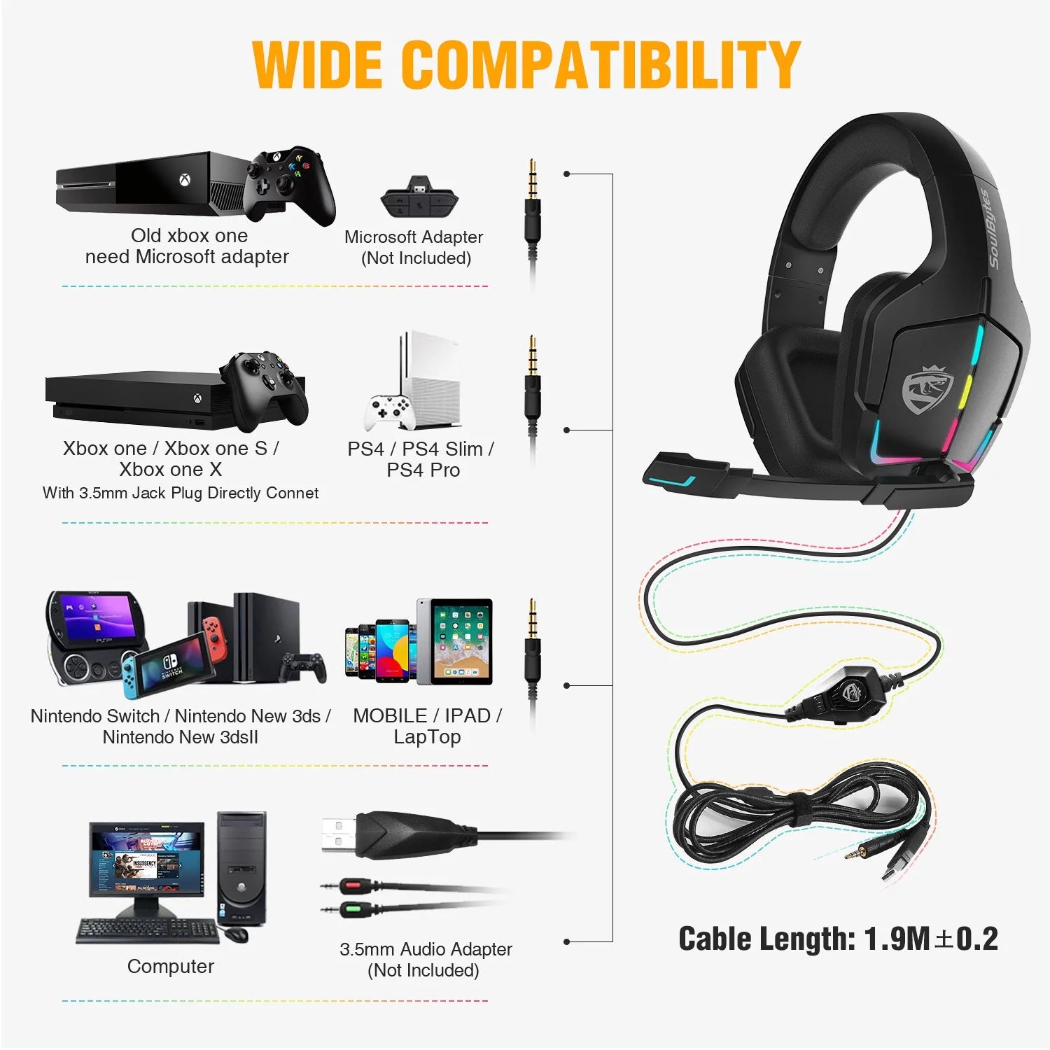 RGB Gaming Wired Headset – PC/PS4
